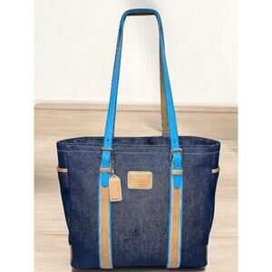 Vintage Coach 5193 Hamptons Denim Large Tote Bag